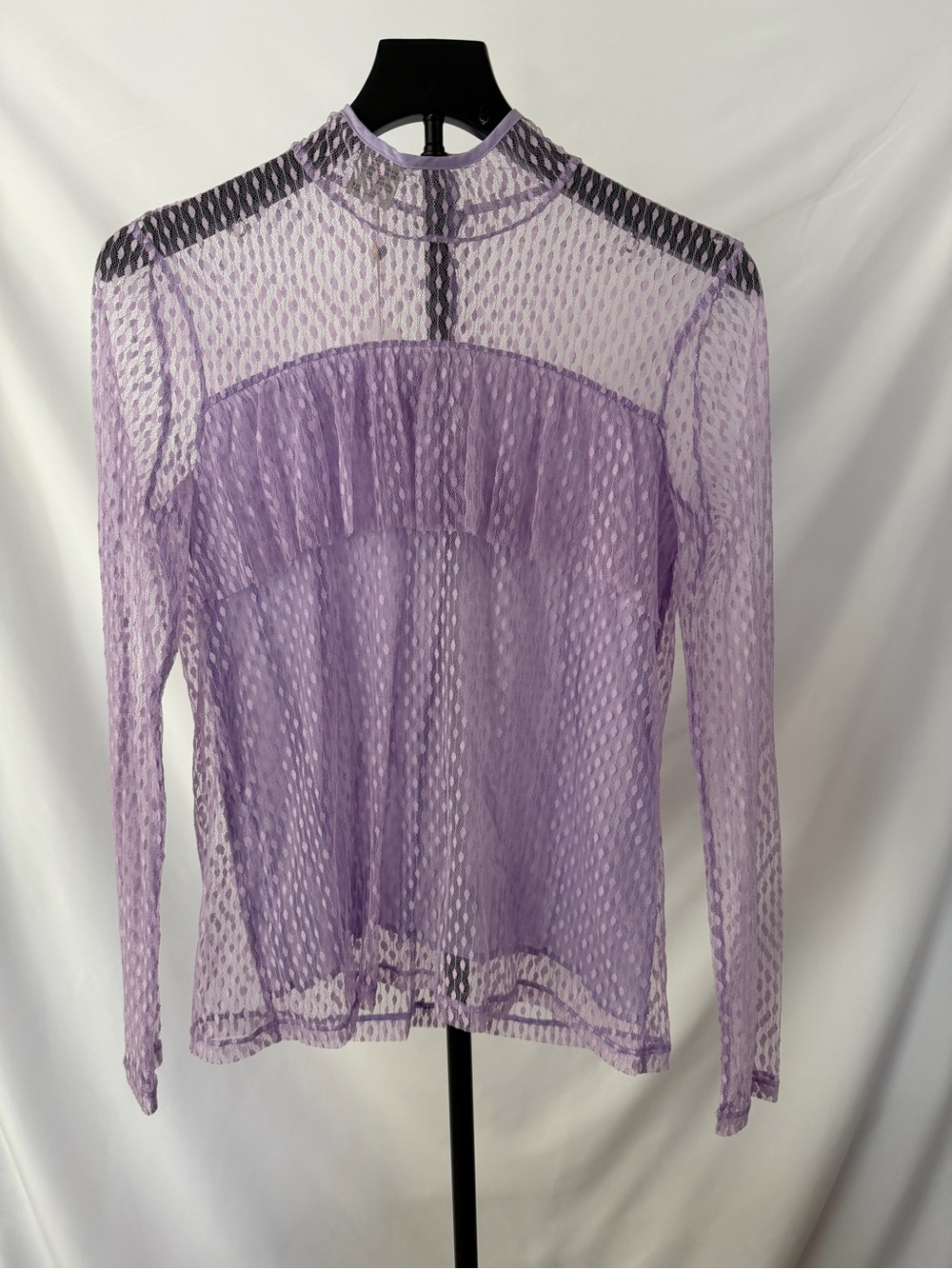 NWT - Baum Und Pferdgarten - Semi-Sheer Long Sleeve Top - Purple - Size DE40